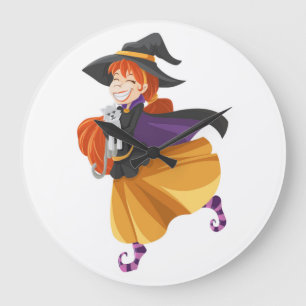 "HAPPY HALLOWEEN" GROßE WANDUHR