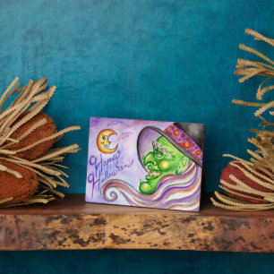 Happy Halloween Grüne Hexe Dekoration Fotoplatte