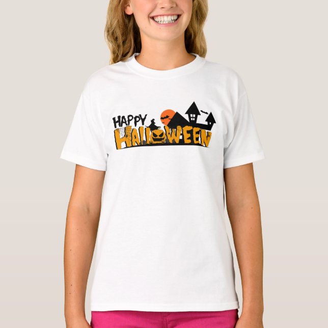 Happy Halloween Halloween-Party T-Shirt (Vorderseite)