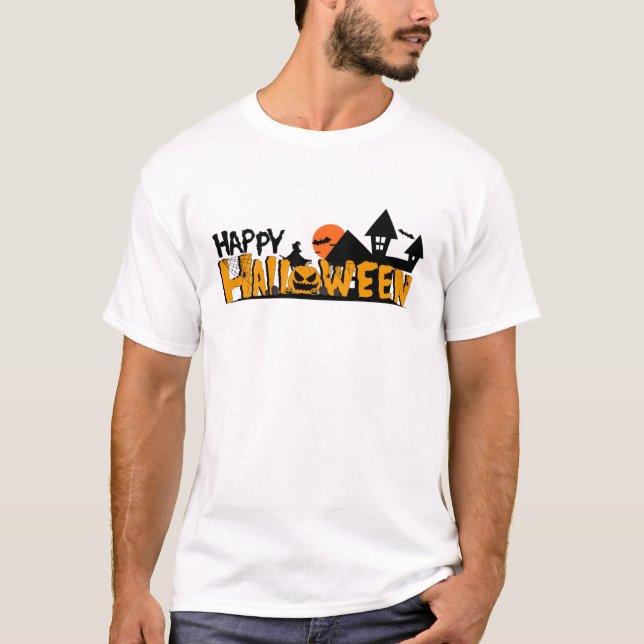 Happy Halloween Halloween-Party T-Shirt (Vorderseite)