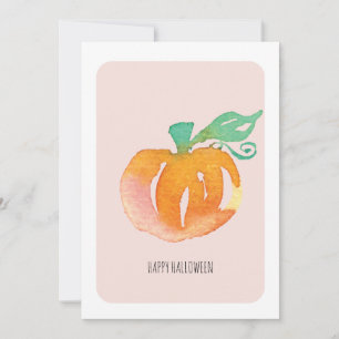 Happy Halloween Hand Painted Pumpkin Card