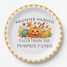 Happy Halloween Harvest Pumpkins Pappteller