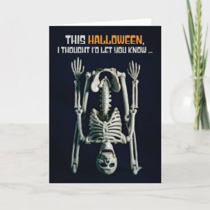 Happy Halloween Head Over Heelses Skelett Feiertagskarte