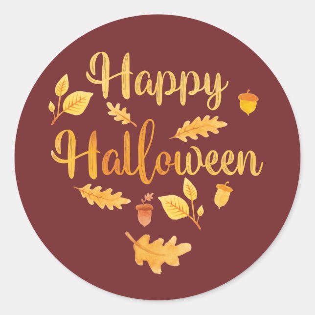 Happy Halloween Herbstlaubs Stickers (Vorderseite)
