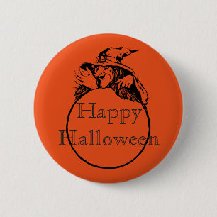 Happy Halloween Hexe Button