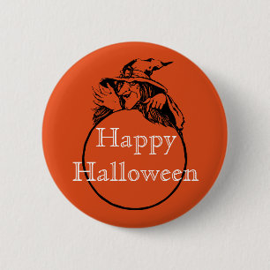 Happy Halloween Hexe Button