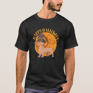 Happy Halloween Hexe Dackel Weiner Dog Tier T-Shirt
