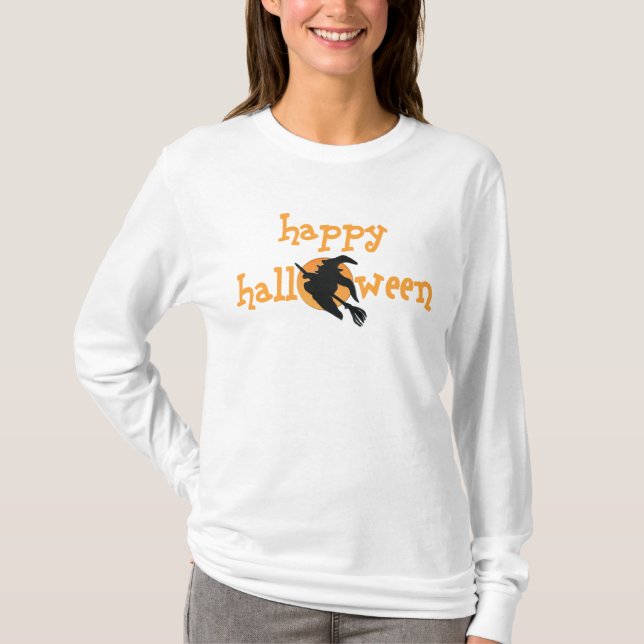 Happy Halloween Hexe T - Shirt (Vorderseite)
