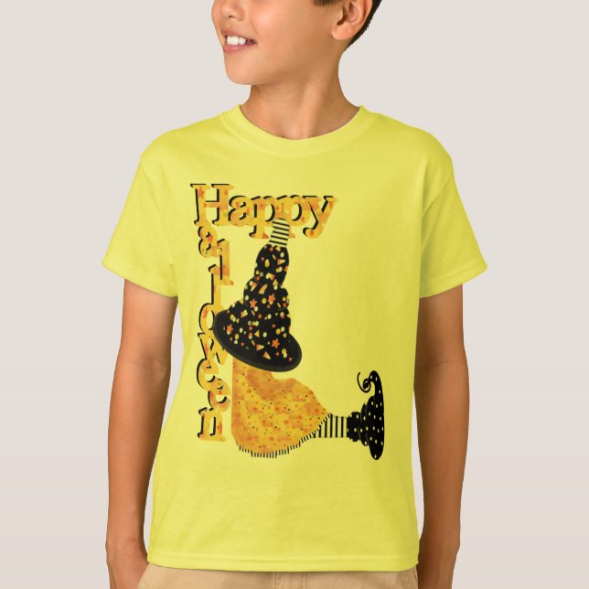 Happy Halloween Hexe T-Shirt (Vorderseite)