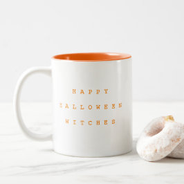 Happy Halloween Hexen Funny Orange Zweifarbige Tasse