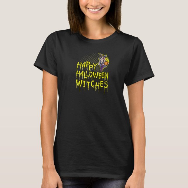 Happy Halloween Hexen T-Shirt (Vorderseite)