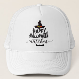 Happy Halloween Hexen Typografie Halloween Truckerkappe