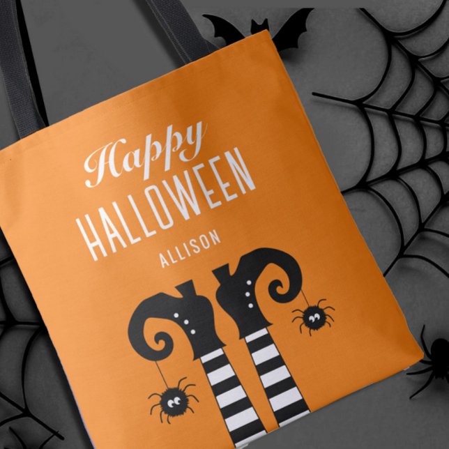 Happy Halloween Hexenfilet Orange Tote Bag (Von Creator hochgeladen)