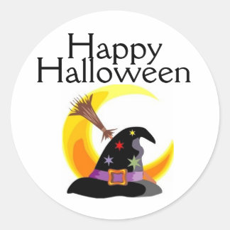 Happy Halloween Hexenhutenheber - individuell ange Runder Aufkleber