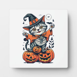 Happy Halloween Hexenkatze Fotoplatte