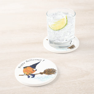 Happy Halloween Hexenkürbis - Funny Getränkeuntersetzer