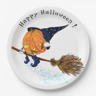 Happy Halloween Hexenkürbis - Funny Pappteller
