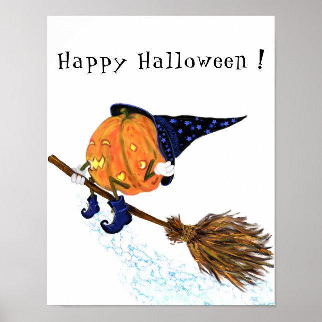 Happy Halloween Hexenkürbis - Funny Poster (Vorne)
