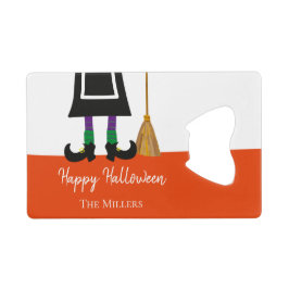 Happy Halloween HexenLegs & Broom Personalisiert Geldbeutel Flaschenöffner