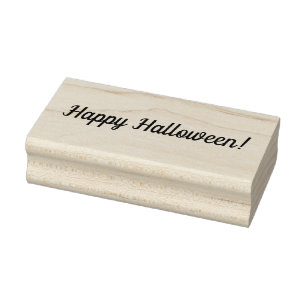 Happy Halloween Holzklotz Briefmarke Gummistempel