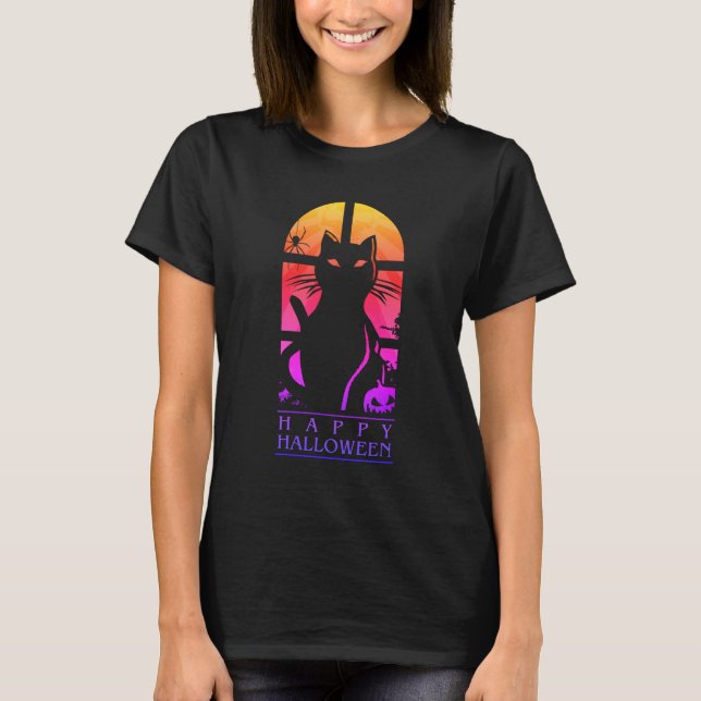 HAPPY HALLOWEEN HORROR CAT T-Shirt (Vorderseite)