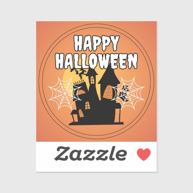 Happy Halloween Houses and Spider Aufkleber (Blatt)