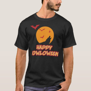 Happy Halloween Howling Wolfs Head T - Shirt