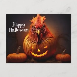 Happy Halloween Hühnerrooster Pumpkin Farm Paper Postkarte