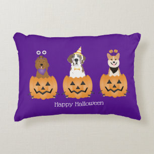 Happy Halloween Hunde in Pumpkins Dekokissen