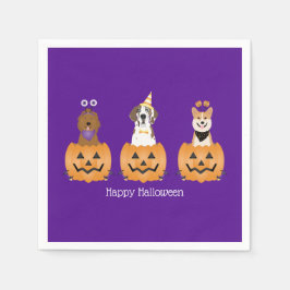 Happy Halloween Hunde in Pumpkins Serviette