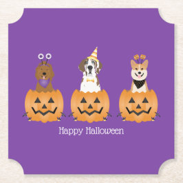 Happy Halloween Hunde in Pumpkins Untersetzer