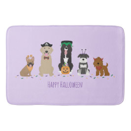 Happy Halloween Hunde Lila Badematte