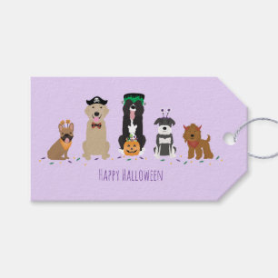 Happy Halloween Hunde Lila Geschenkanhänger