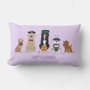 Happy Halloween Hunde Lila Lendenkissen