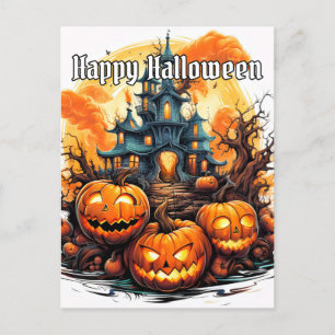 Happy Halloween Illuminieren von Nefarious Pumpk Postkarte