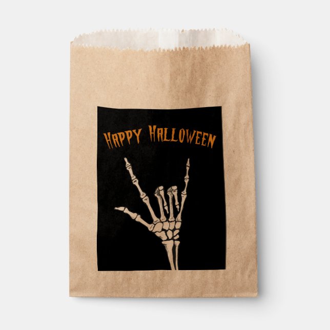 Happy Halloween ILY Skeleton Candy Bags Geschenktütchen (Vorderseite)