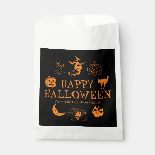 Happy Halloween individuelle Name Geschenk Leckere Geschenktütchen (Vorderseite)