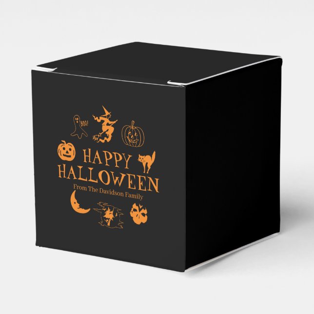 Happy Halloween individuelle Name Leckerei spukhaf Geschenkschachtel (Vorderseite)