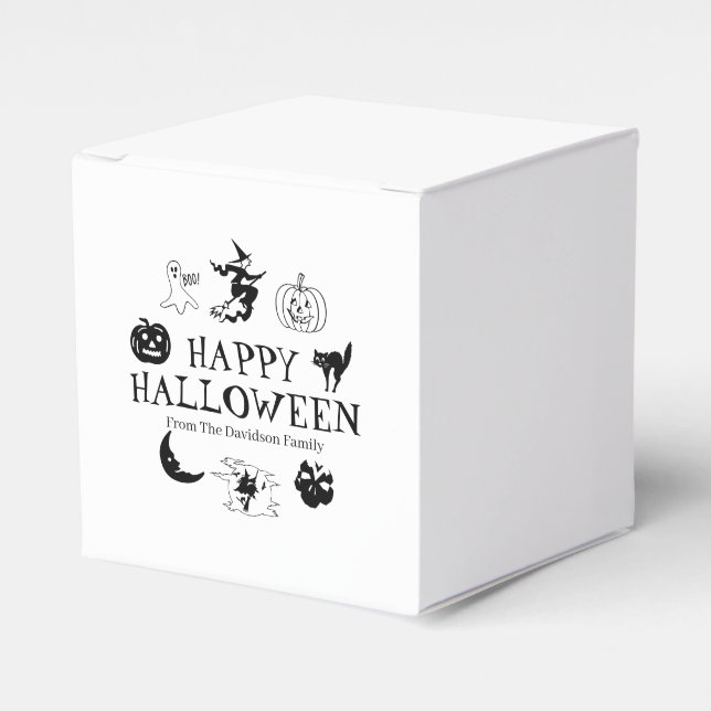 Happy Halloween individuelle Name Leckerei spukhaf Geschenkschachtel (Vorderseite)