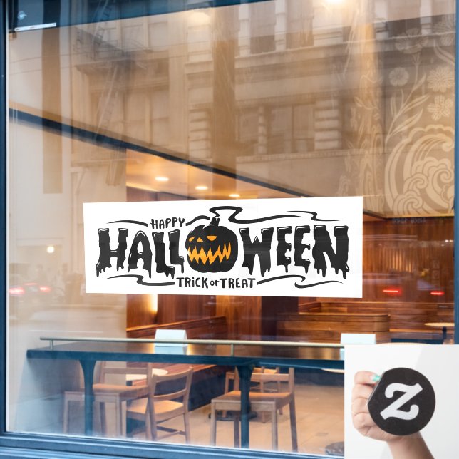 Happy Halloween Jack-O-Lantern Fensteraufkleber (Café-Fenster)