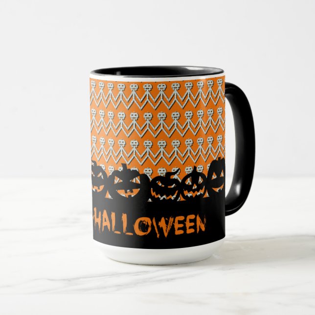 Happy Halloween Jack-O-Lanterns Tasse (VorderseiteRechts)