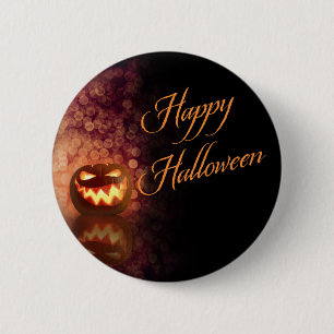 Happy Halloween Jack O'Lantern Black und Orange Button