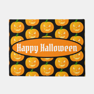 Happy Halloween Jack O'Lantern Pattern Fußmatte