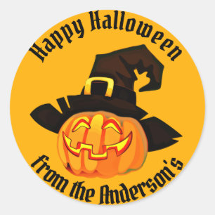 Happy Halloween Jack O'Lantern Runder Aufkleber