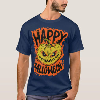 Happy Halloween JackoLantern Pumpkin Down T-Shirt