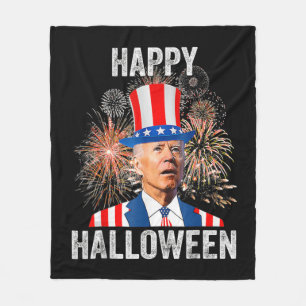 Happy Halloween Joe Biden USA Flag Fireworks th of Fleecedecke