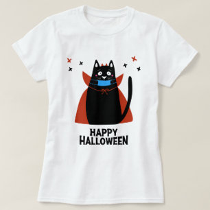 Happy Halloween   Katze mit Maske T-Shirt