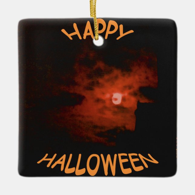 Happy Halloween Keramikornament (Vorderseite)