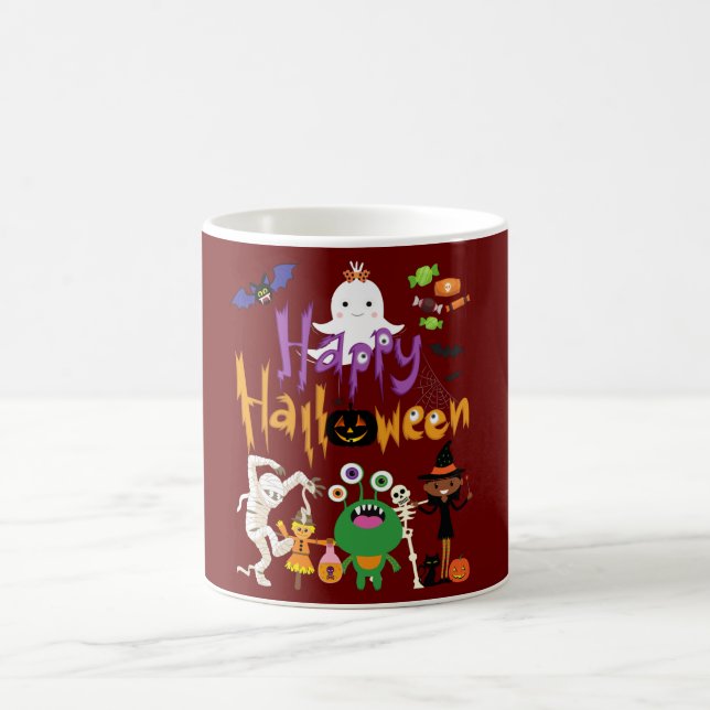 Happy Halloween Kids Niedlich und Spooky Kaffeetasse (Mittel)