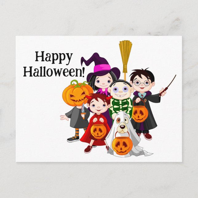 Happy Halloween Kids Postkarte (Vorderseite)
